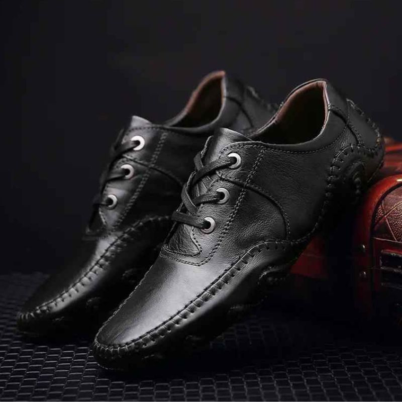 Men's Genuine Leather Lace-Up Shoes