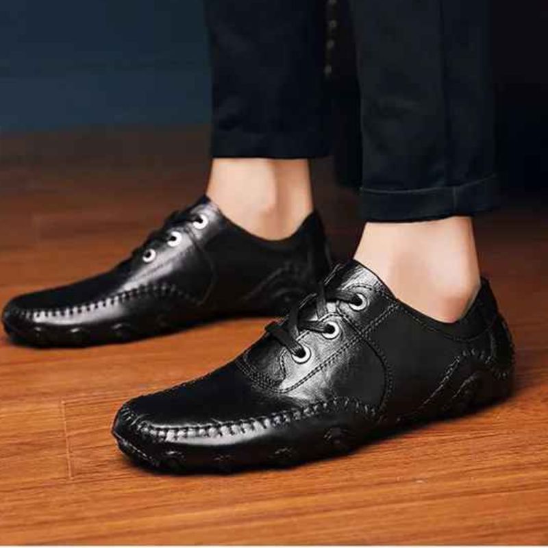 Men's Genuine Leather Lace-Up Shoes