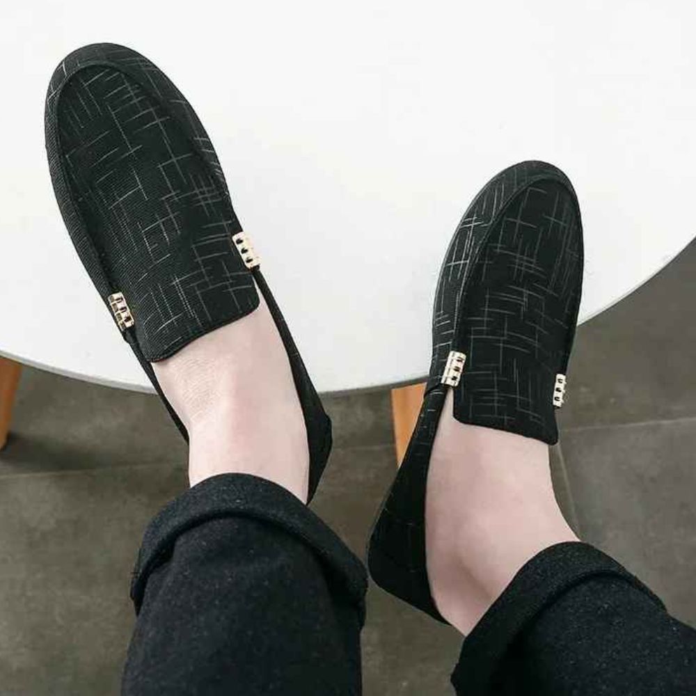 Men's Black Suede Loafers