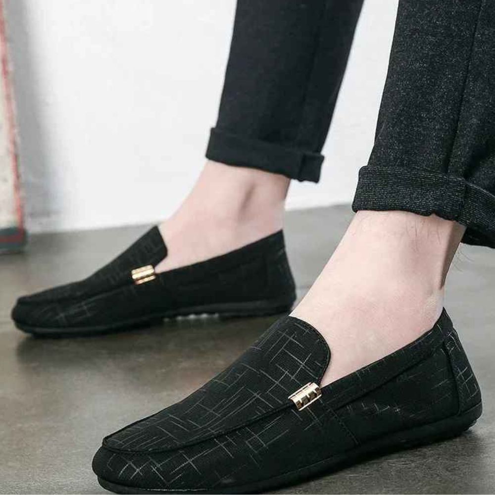 Men's Black Suede Loafers