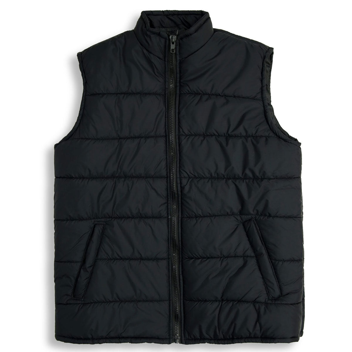 Black Plus Size Sleeveless Puffer Jacket PSM-6126