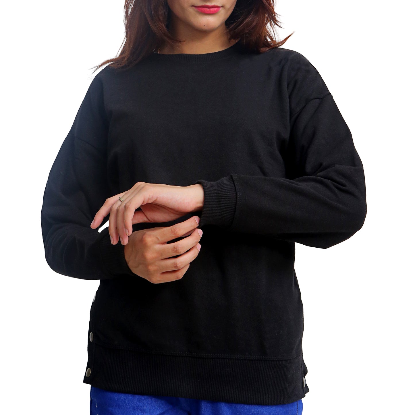 Edgy Black Sweatshirt STW-2009S