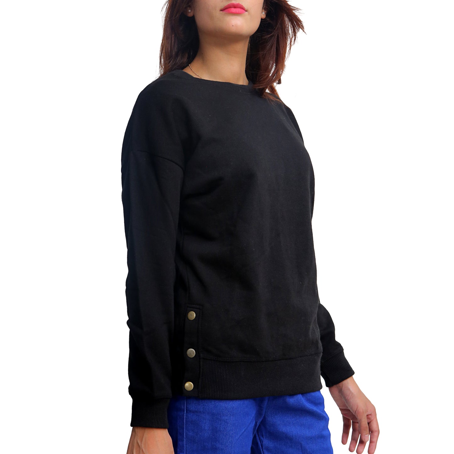 Edgy Black Sweatshirt STW-2009S