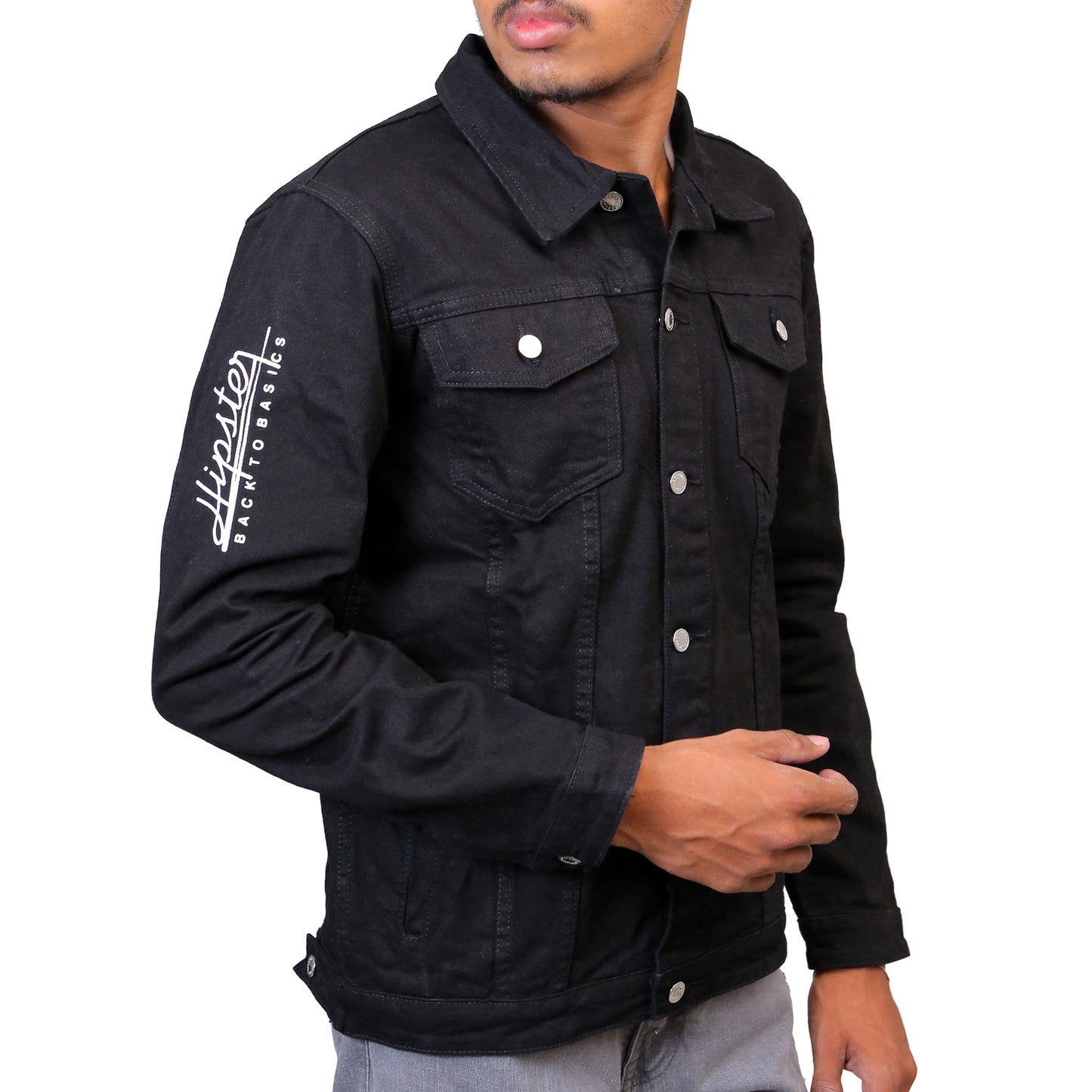 Black Denim Trucker STMD-2301