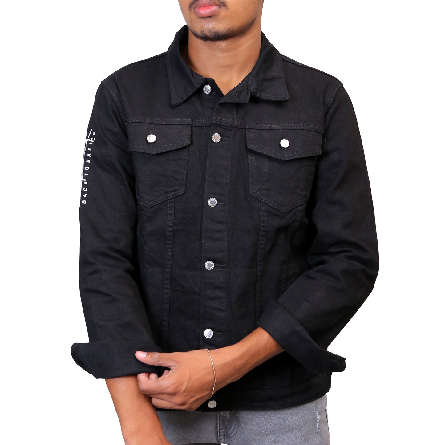 Black Denim Trucker STMD-2301