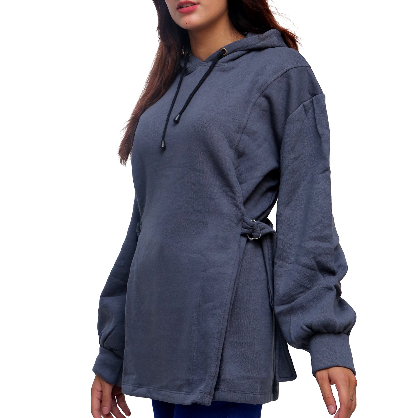 Charcoal Cinched Hoodie STW-041S