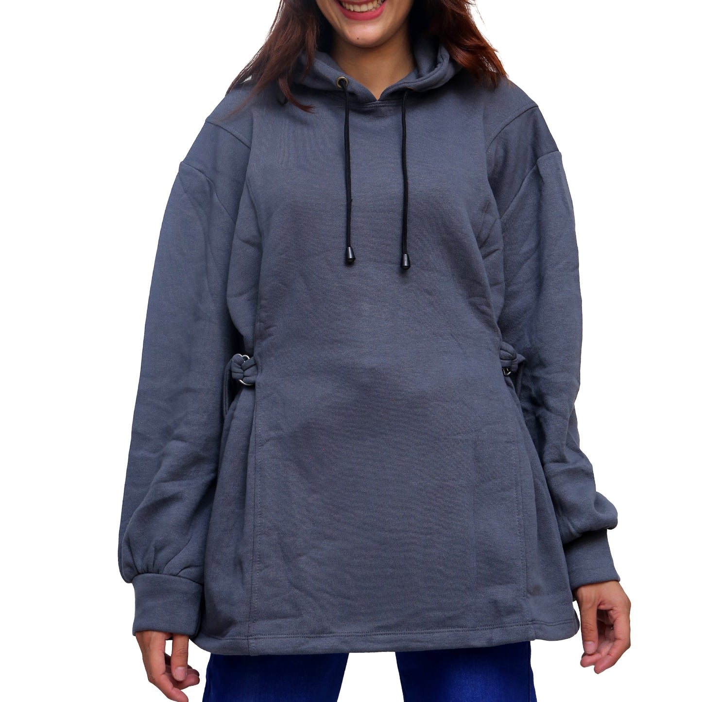 Charcoal Cinched Hoodie STW-041S