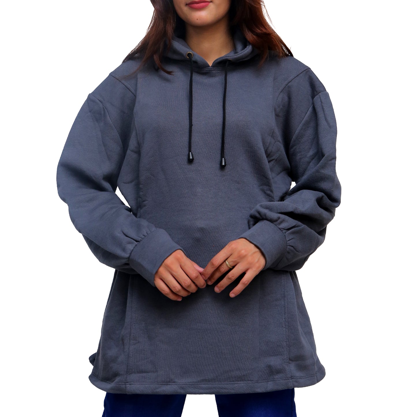 Charcoal Cinched Hoodie STW-041S