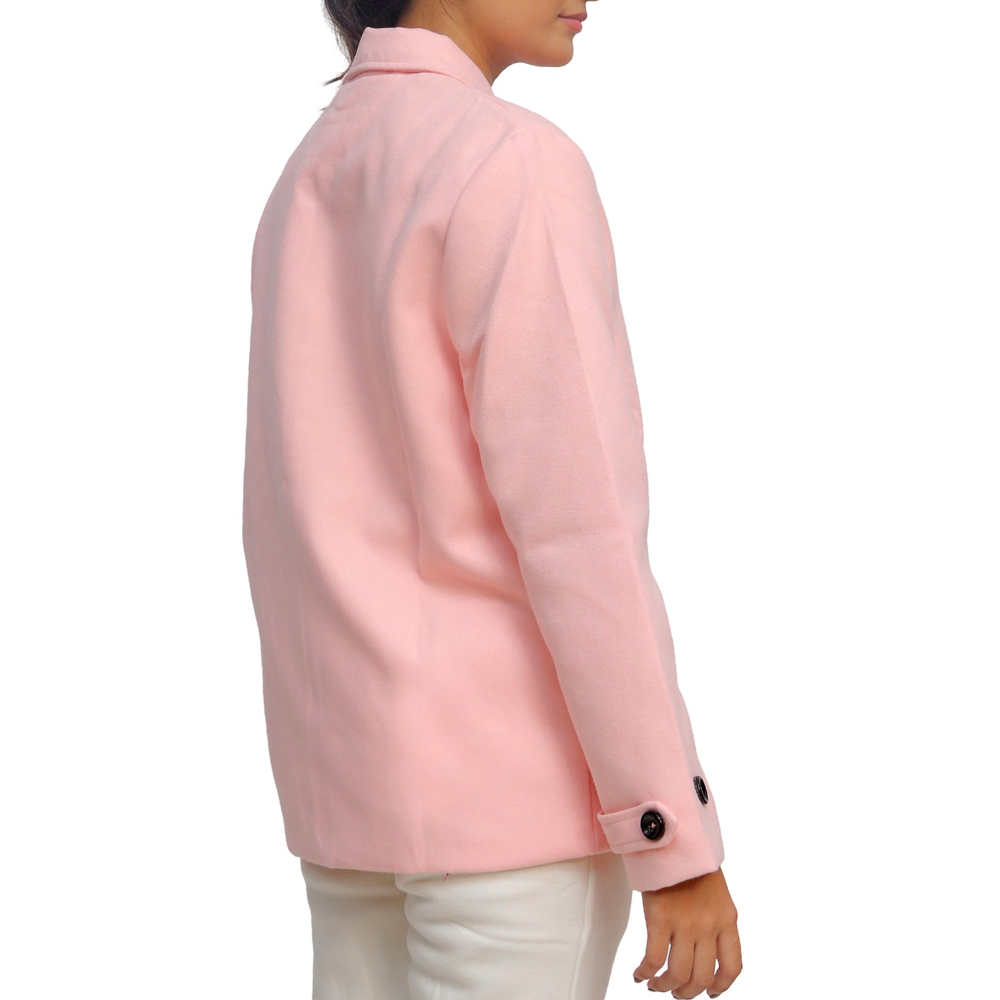 Chic Pink Button-Down Coat STWJ-2301