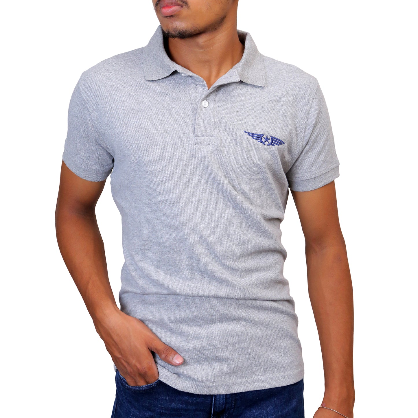 Sleek Grey Polo STM-086