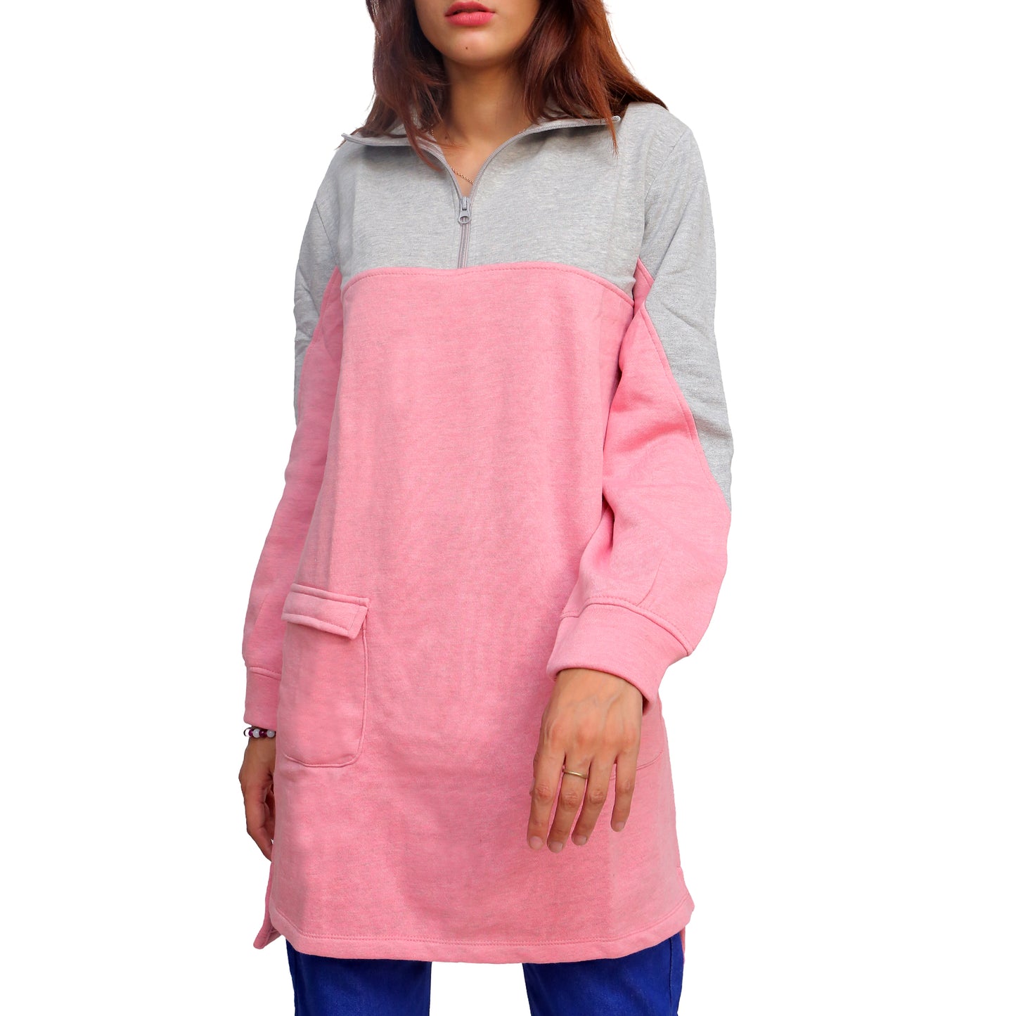 Color Block Long Sweatshirt STW-042