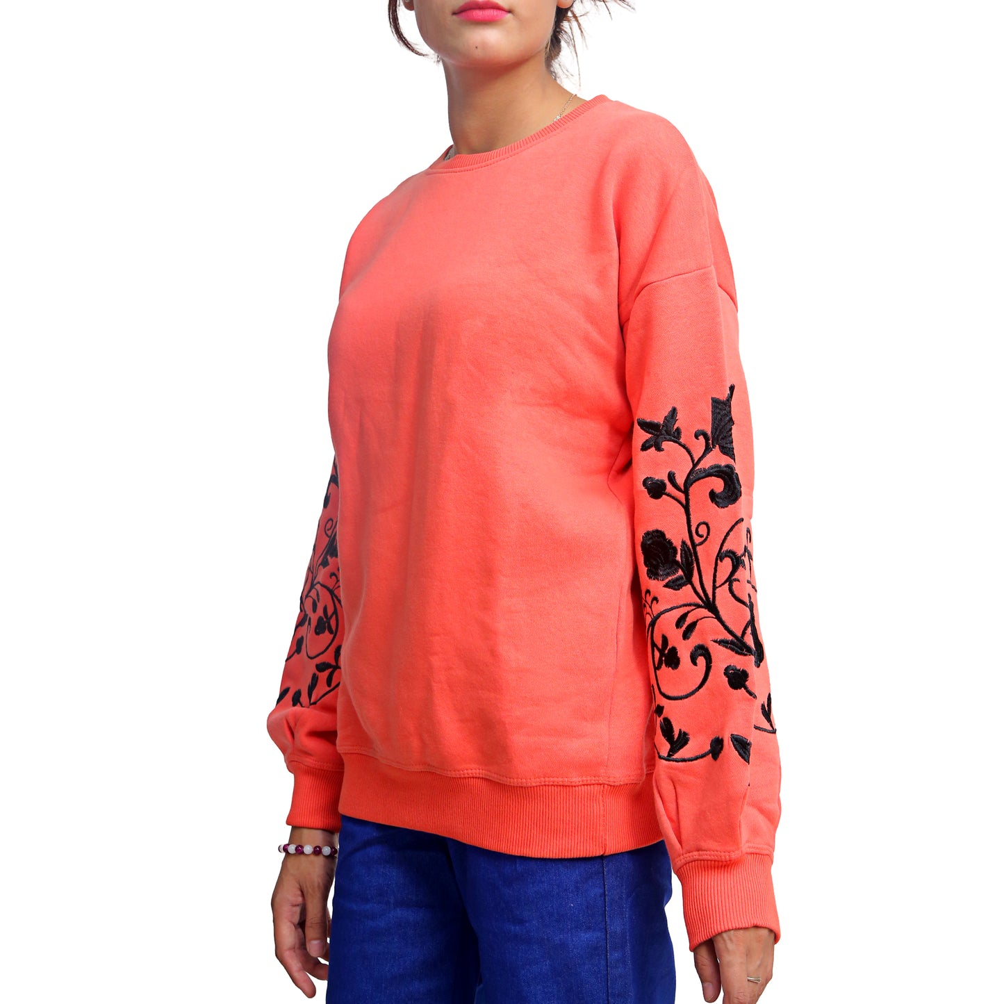 Coral Floral Sweatshirt STW-1220