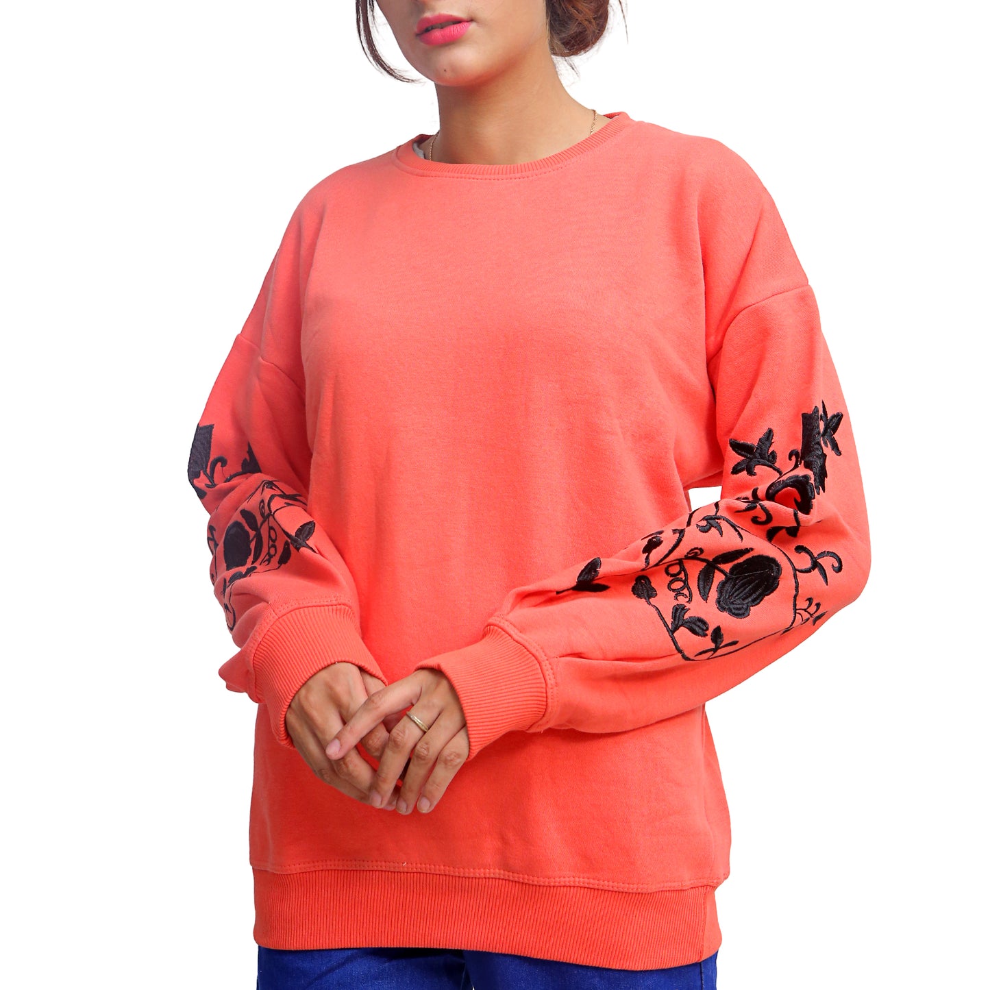 Coral Floral Sweatshirt STW-1220