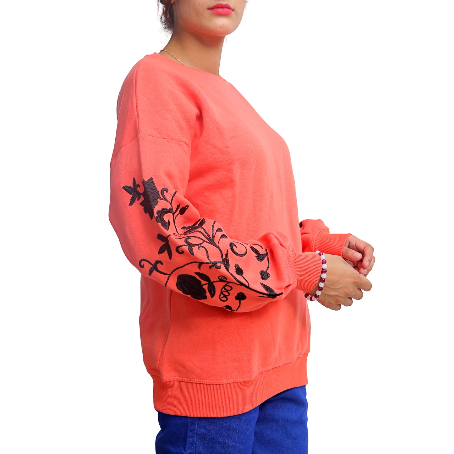 Coral Floral Sweatshirt STW-1220