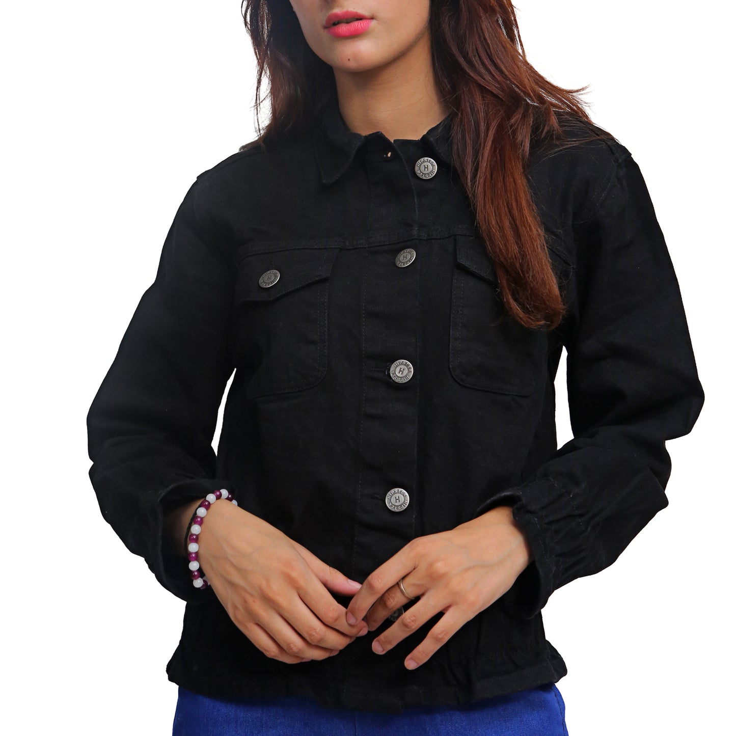 Cropped Denim Moto Jacket SWJ-3006