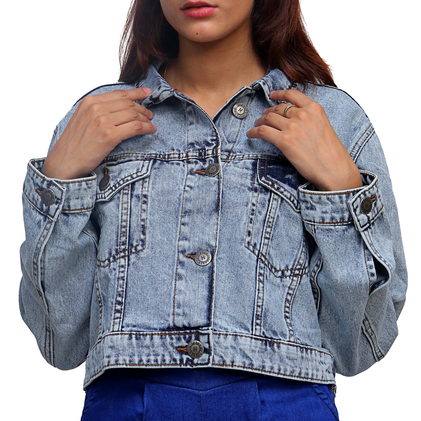 Trendy Cropped Denim Jacket STWD-3001