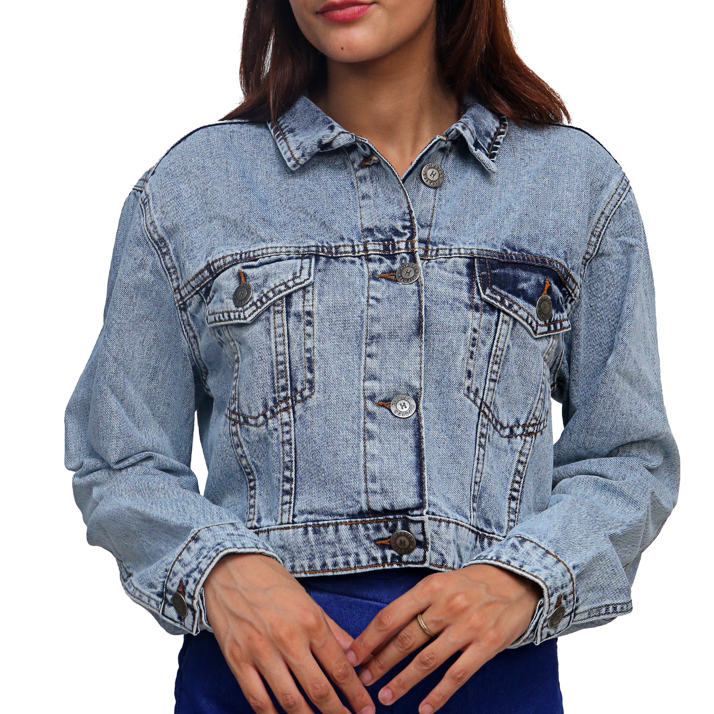 Trendy Cropped Denim Jacket STWD-3001