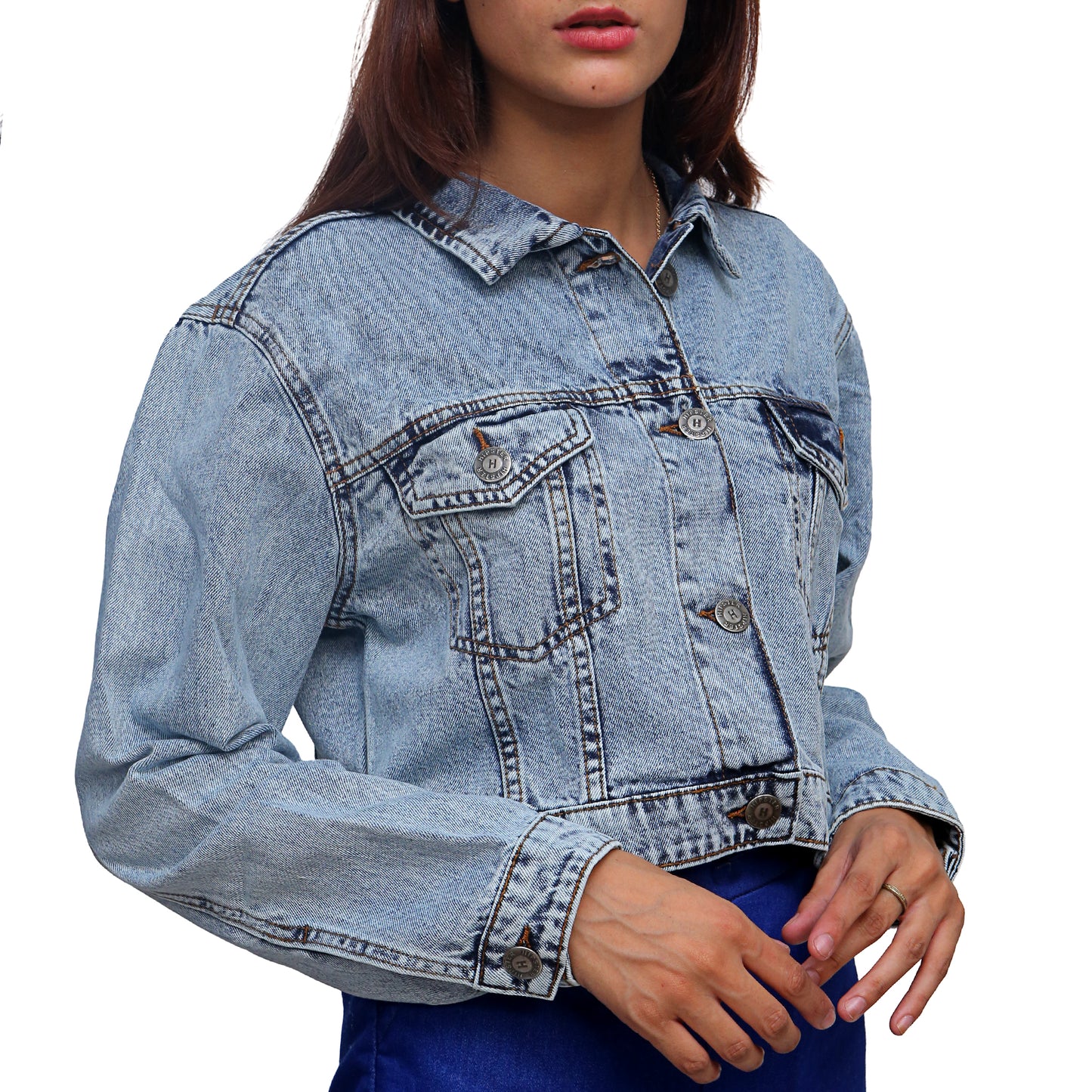 Trendy Cropped Denim Jacket STWD-3001