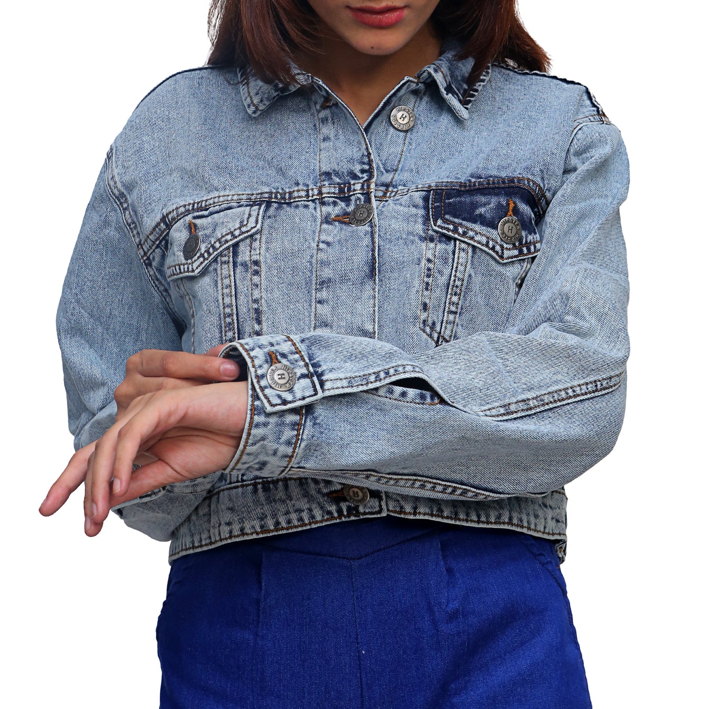 Trendy Cropped Denim Jacket STWD-3001