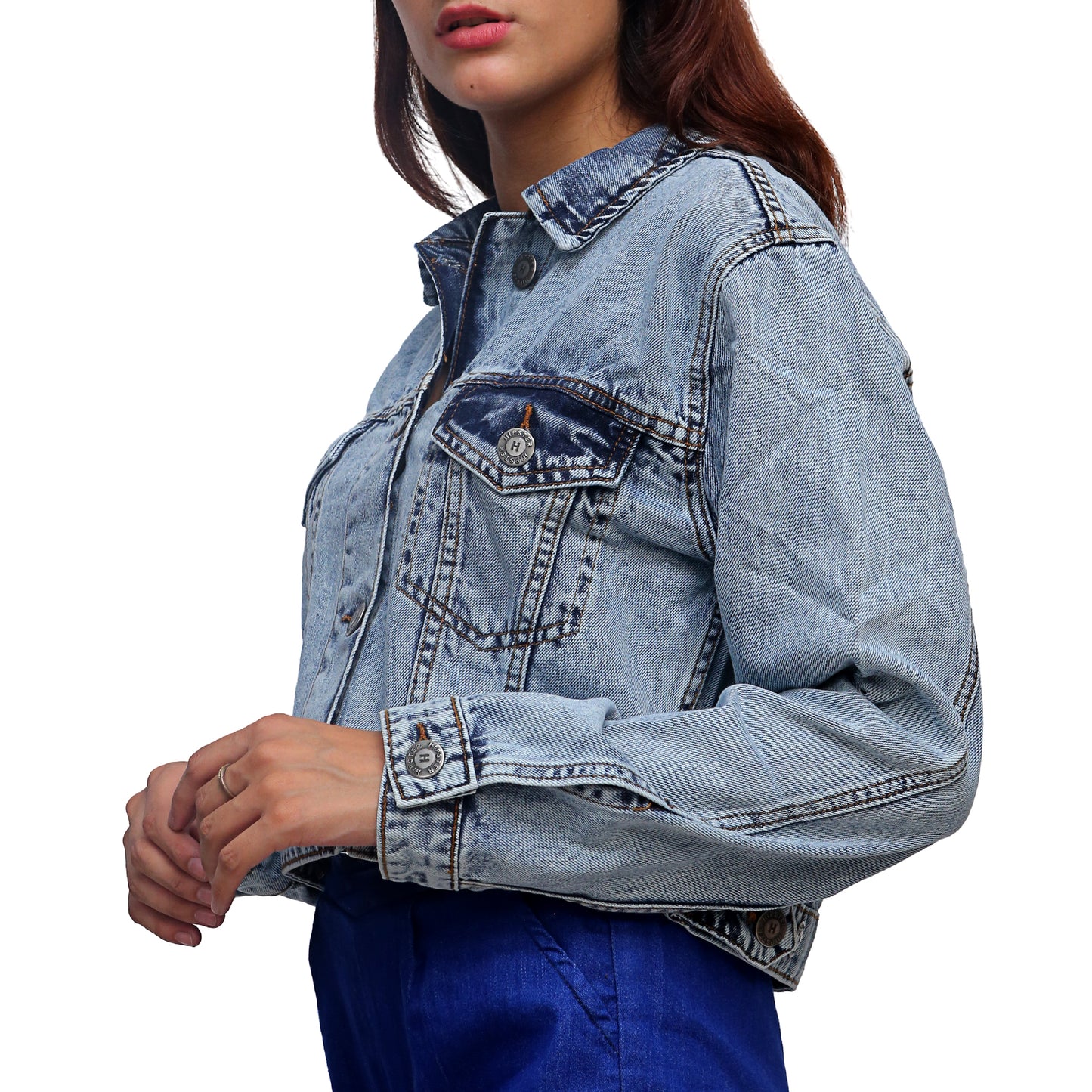 Trendy Cropped Denim Jacket STWD-3001