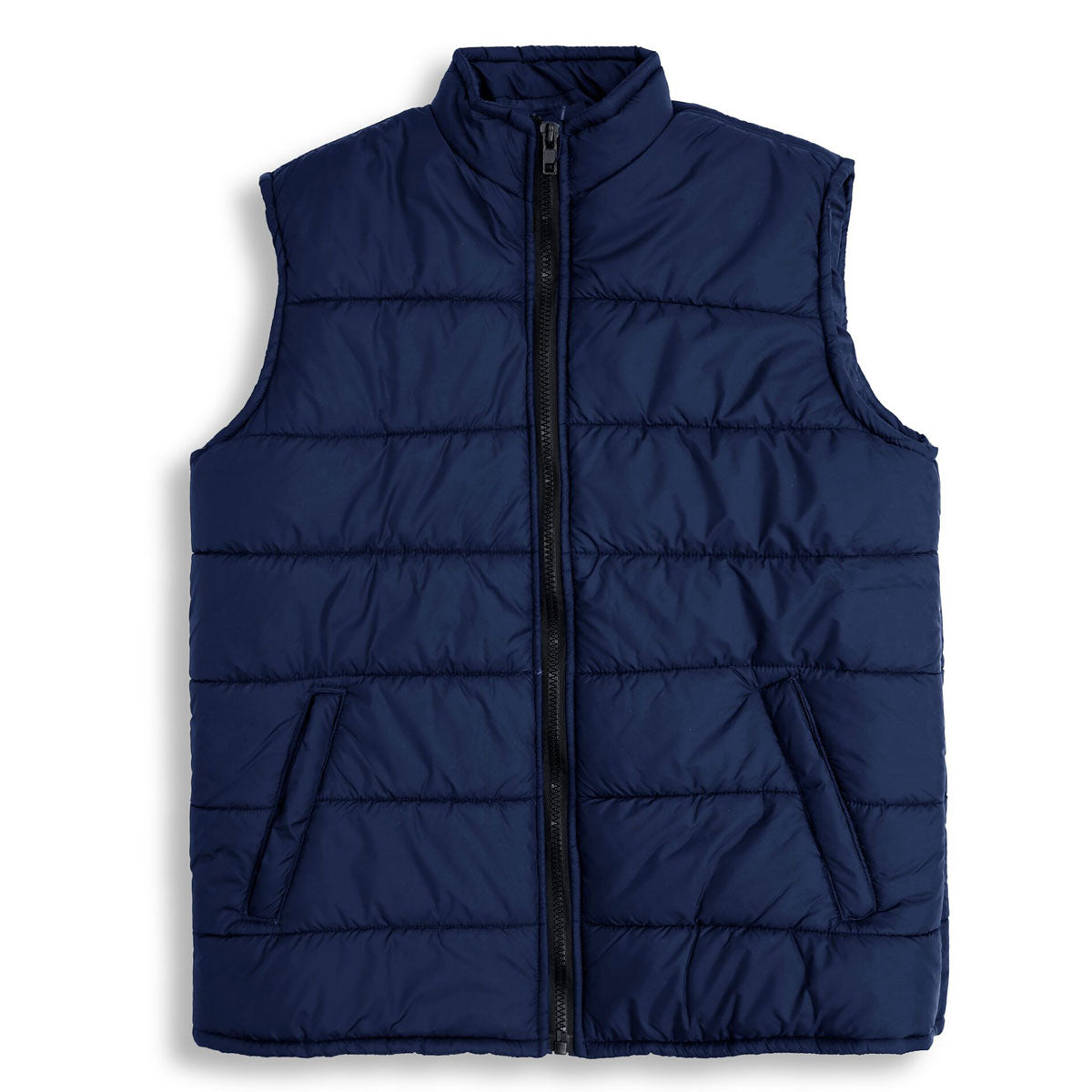 Navy Plus Size Sleeveless Puffer Jacket PSM-6126