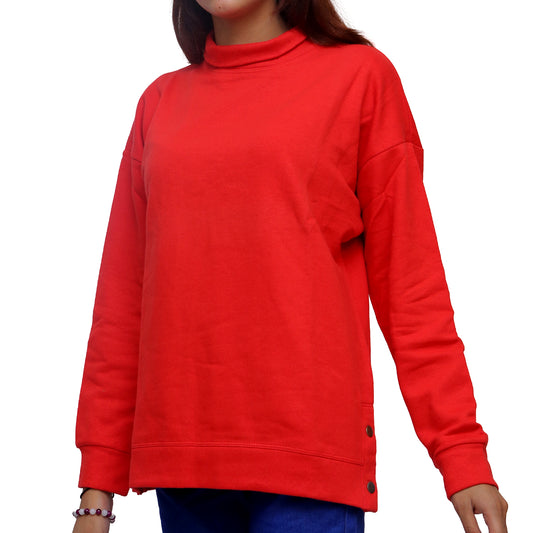 Red Mock Neck Top STW-2004