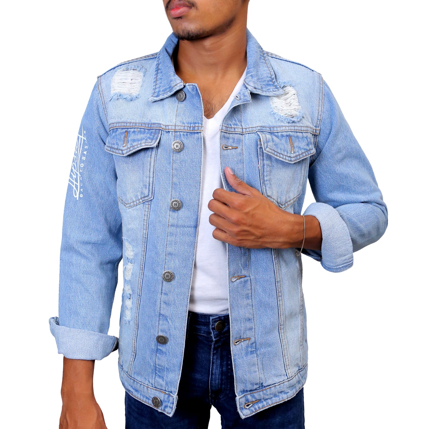 Ripped Denim Trucker STMD-3052