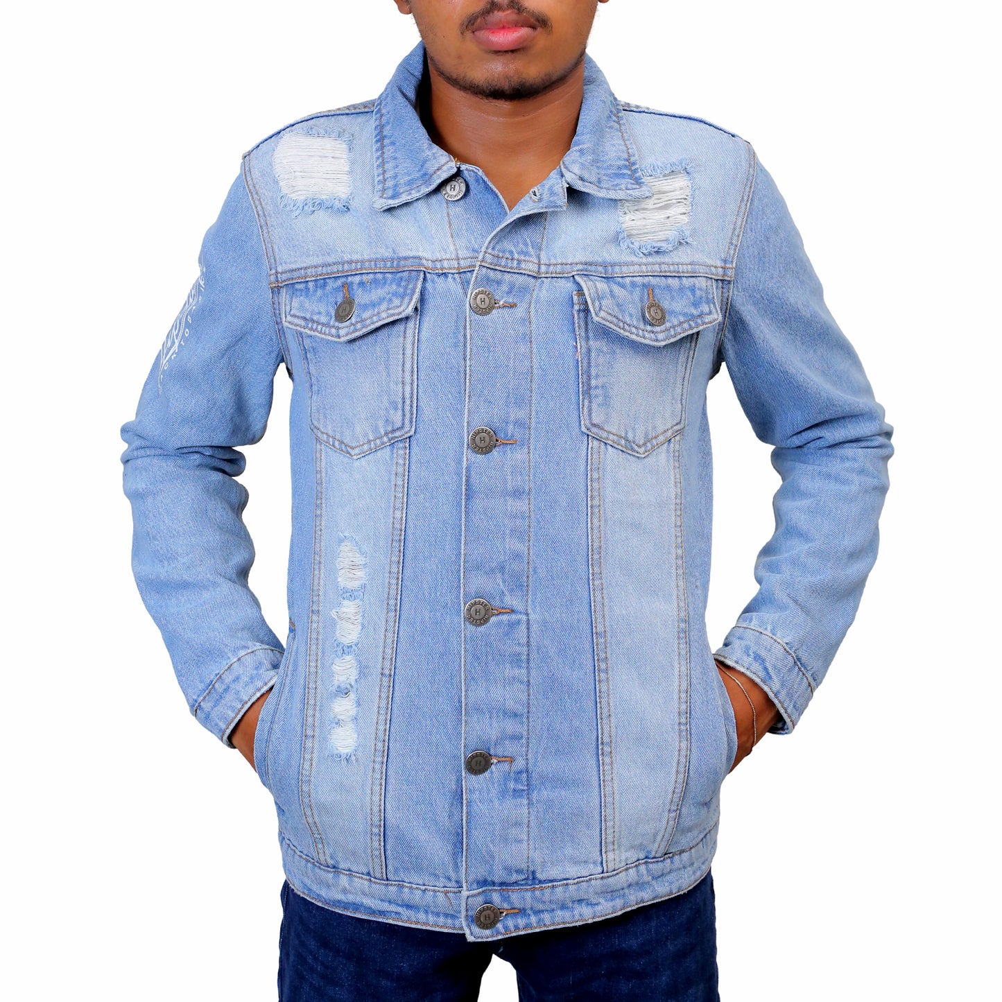 Ripped Denim Trucker STMD-3052