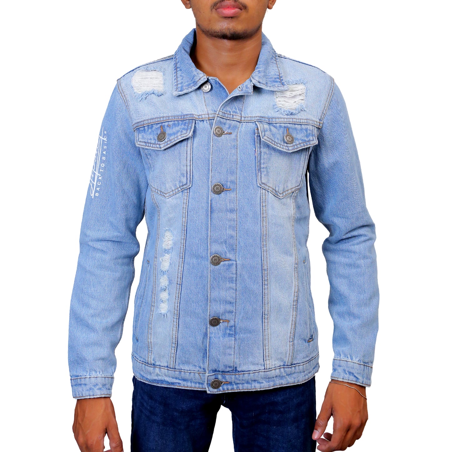 Ripped Denim Trucker STMD-3052