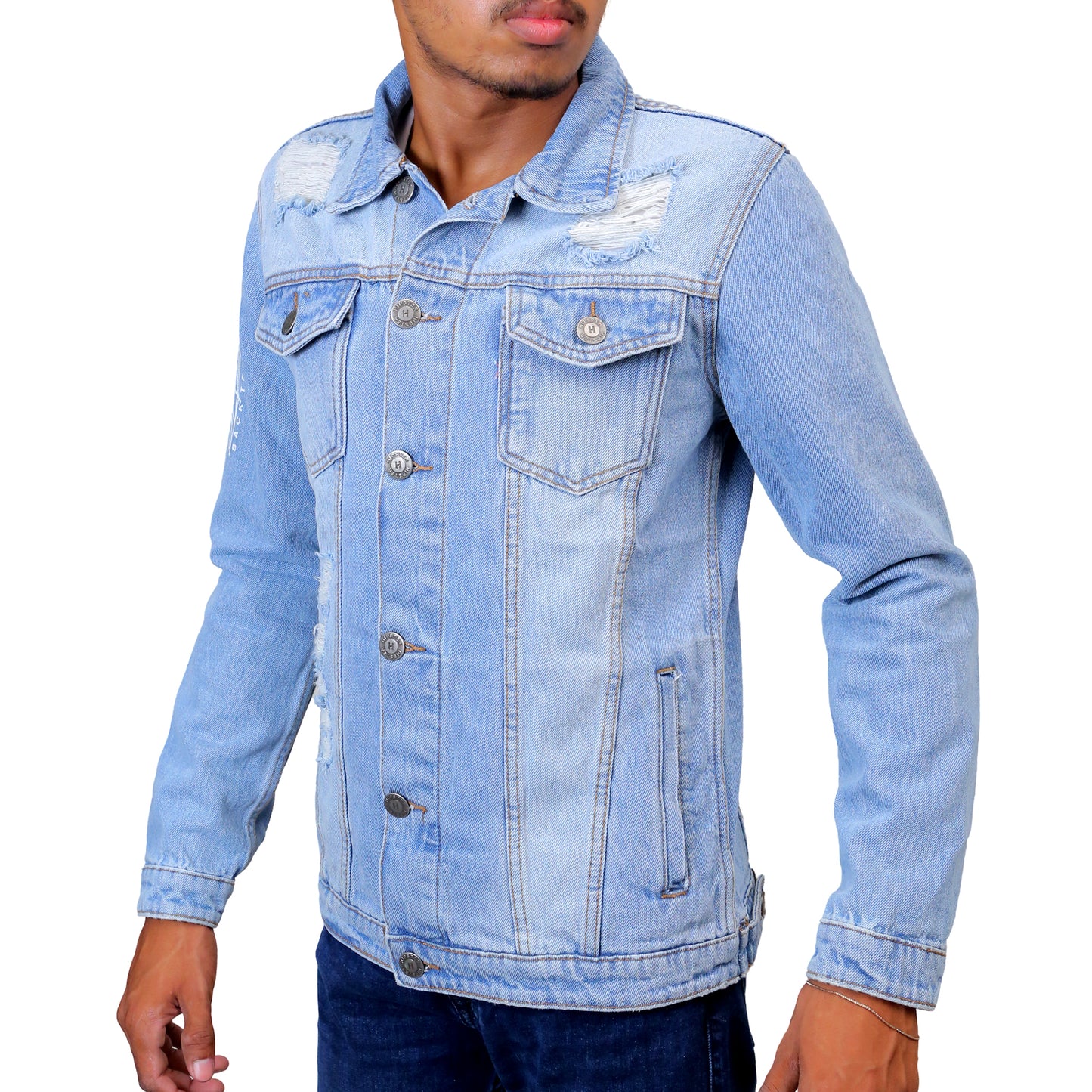 Ripped Denim Trucker STMD-3052