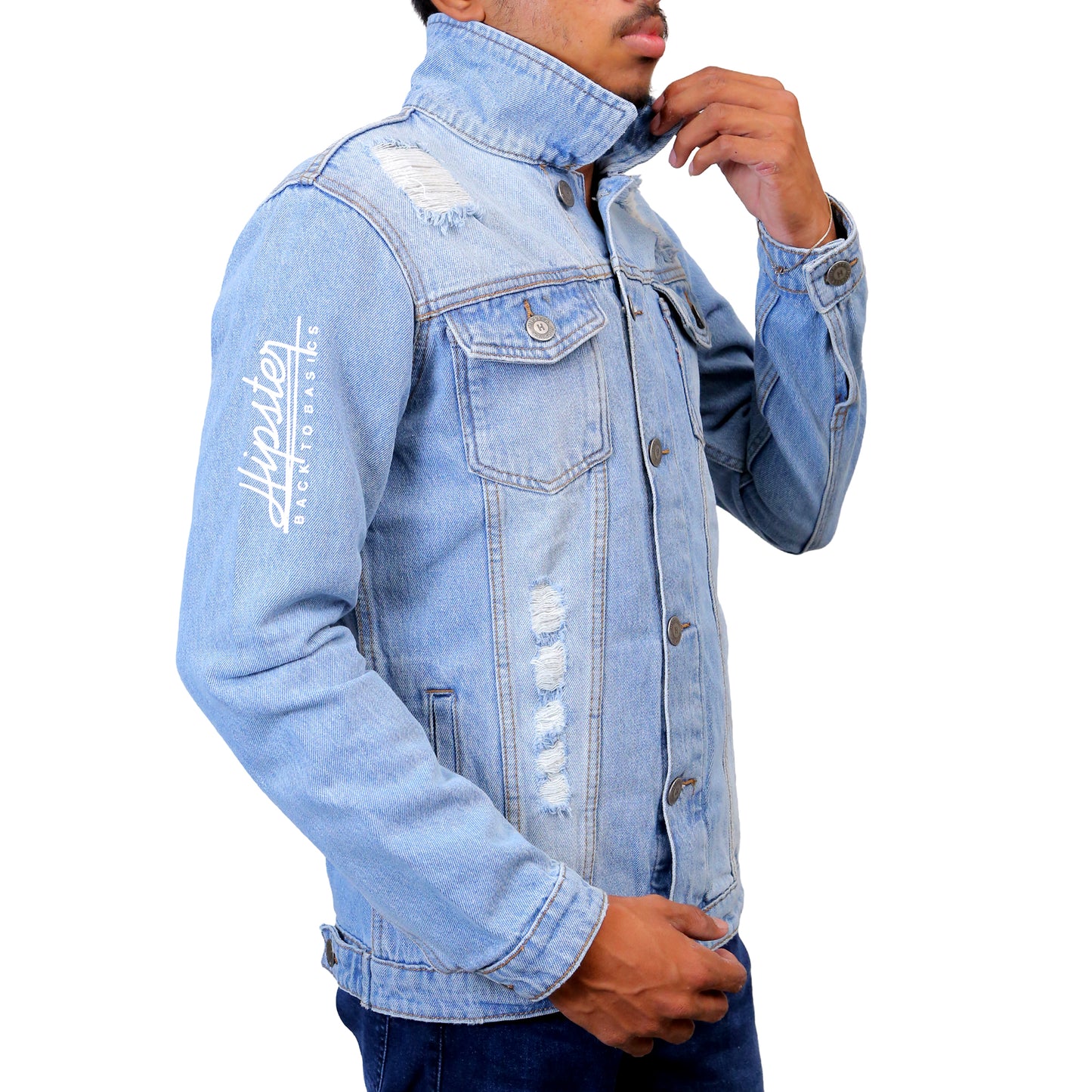 Ripped Denim Trucker STMD-3052