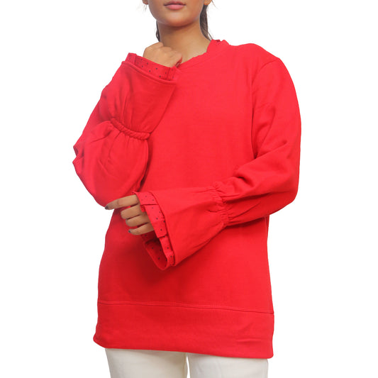 Stylish Ruffle Sleeve Sweatshirt STW-032S